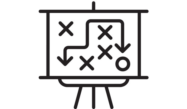 Tactical board with game plan illustration on transparent background silhouette