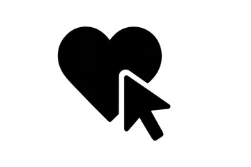 Obraz premium Cursor clicking heart icon symbol on transparent background