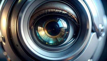 Intricate Cyber Eye: A captivating and detailed image of a cybernetic eye, representing technological advancement, futuristic vision, and the blend of human and machine. 