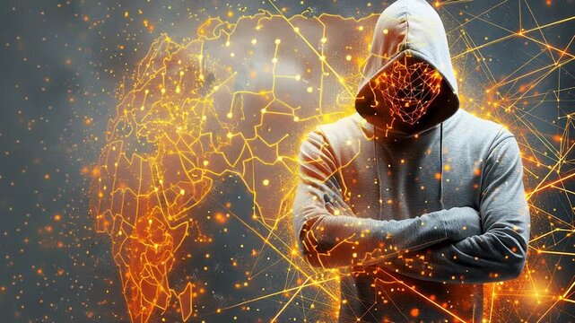 Hacker are planning to hack and attack networks and cyber security systems..Smart Innovation city with connection cyber security network reciprocity over the cityscape . future wireless digital city