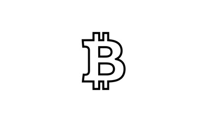 Obraz premium Bitcoin symbol logo isolated on white background, digital currency icon, cryptocurrency concept