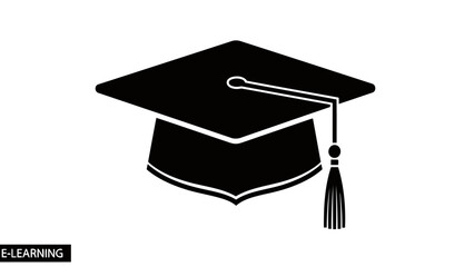 Graduation cap on white background, symbol of academic achievement and education, isolated.