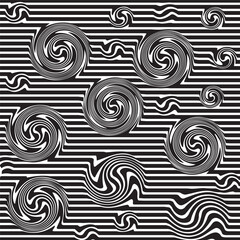 abstract lines with spirals, wavy lines background
