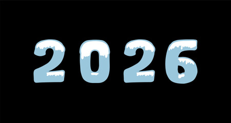 2026 Happy New Year card design vector. New year 2026 typography design template.