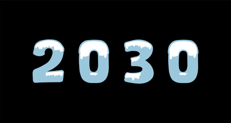 2030 Happy New Year on red background, 2030 text design, vector illustration, 2030 number design, Creative design for Greeting