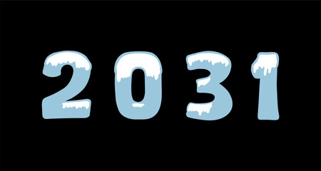Happy new year 2031. Typography logo 2031 vision, 2031 New Year banner