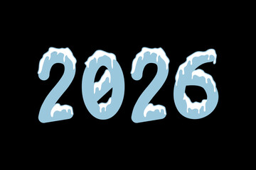 2026 Happy New Year card design vector. New year 2026 typography design template.