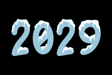 2029 Happy new year. Design template for new year celebration. 2029 calendar. Year 2029 celebration greeting background template