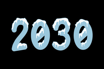 2030 Happy New Year on red background, 2030 text design, vector illustration, 2030 number design, Creative design for Greeting