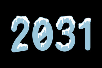Happy new year 2031. Typography logo 2031 vision, 2031 New Year banner
