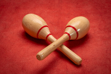 Pair Maracas Wooden Rumba Shakers