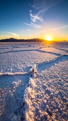 Sunrise over a salt flat
