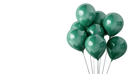 Green balloon isolated on white background