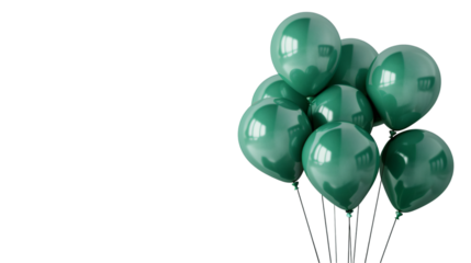 Green balloon isolated on white background
