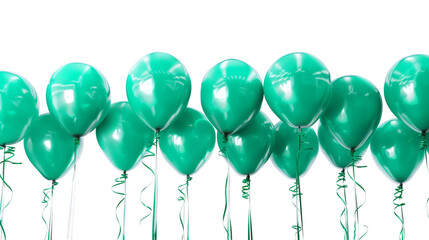 Green balloon isolated on white background
