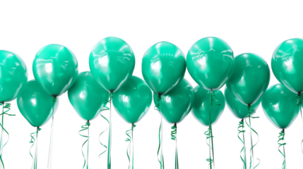 Green balloon isolated on white background