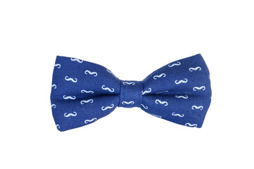 Classic blue bow tie with the Father's Day symbol mustache. Fathers day blue bow tie with mustache.