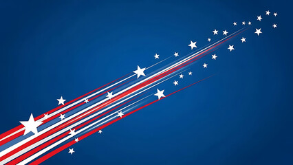 Stars and streaks of red white and blue on a dark blue background