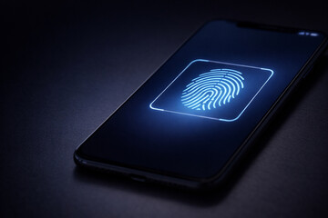 Smartphone Fingerprint Authentication on Dark Background