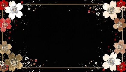 黒の和柄フレーム