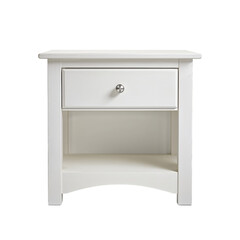 White Nightstand With Drawer and Open Shelf for Bedroom Storage and Organization