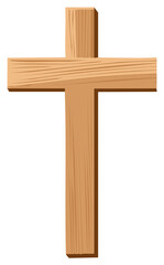 Simple Wooden Cross Illustration Depicting Christian Symbolism and Religious Themes