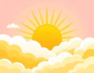 Sunrise through fluffy clouds