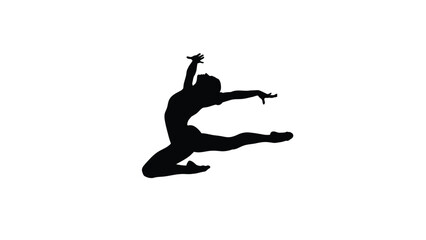 Silhouette of a person doing a handstand with legs extended