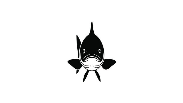 Black and white fish with whiskers and fins 2