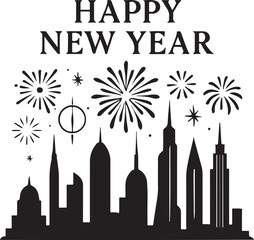 Obraz premium Happy new year celebration in cityscape Vector