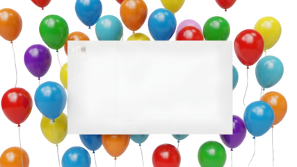 Colorful balloons isolated on transparent background for celebration and party