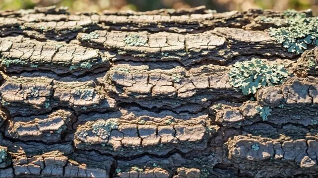 Close-up of cracked drought-affected tree bark showing textured surface and dry patches
