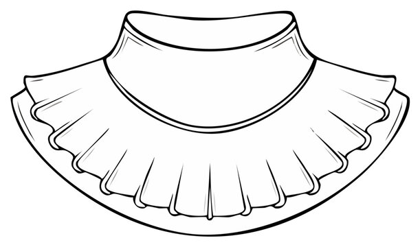 Elegant ruffled collar accessory for historical costumes and fashion illustrations