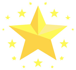 Obraz premium Gold Star Cluster Celebration Achievement Symbol Starry Geometric Motif