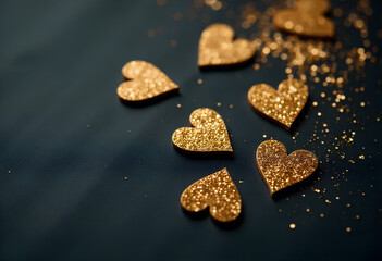 Obraz premium A versatile craft resource featuring glittering heart shapes, ideal for digital scrapbooking, card making, and festive DIY projects.
