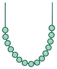 Obraz premium Elegant Green Round Bead Necklace Jewelry Vector Graphic Illustration