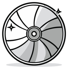 Fototapeta premium Stylized Wheel Design with Decorative Elements and Gradient Gray Tones