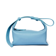 Women's leather bag on a white background.