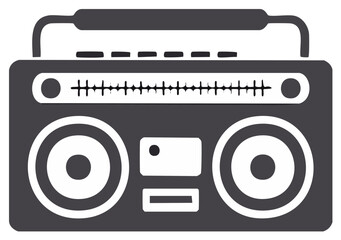 Fototapeta premium Retro boombox icon representing vintage music portable audio entertainment