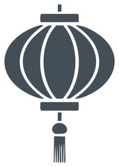 Traditional East Asian lantern with tassel pendant and decorative spokes symbolizing celebration