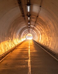 Sunlit tunnel path