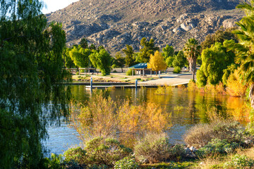 Vibrant Colors at Lake Perris During a Serene Afternoon