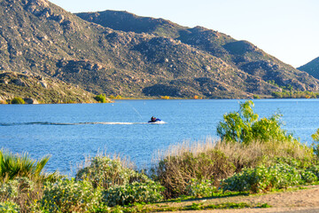Jet Skiing on Pristine Waters at Lake Perris