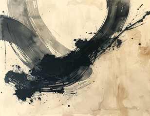 Ink Flow & Negative Space &mdash; Japanese Modern Background