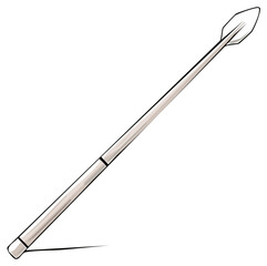 Ancient spear illustration weapon for hunting or war purposes with sharp tip