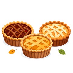 Three pies, autumnal theme