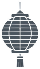 Isolated illustration of a traditional round lantern with tassels, for Asian new year and festivals, vector icon of lighting