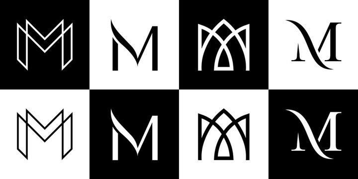 m logo vector icon abstract