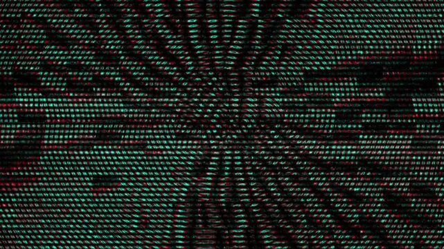 Digital glitch background with intense static noise, heavy distortion and radial chromatic aberration for cyberpunk, data corruption, futuristic tech design projects. 4K.