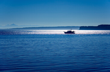 Early morning light on boats in the harbor at Port Townsend Washington